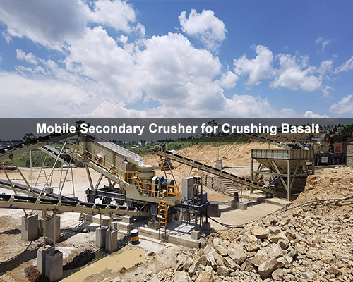 Mobile Secondary Crusher for Crushing Basalt with 6 to 10” Stone
