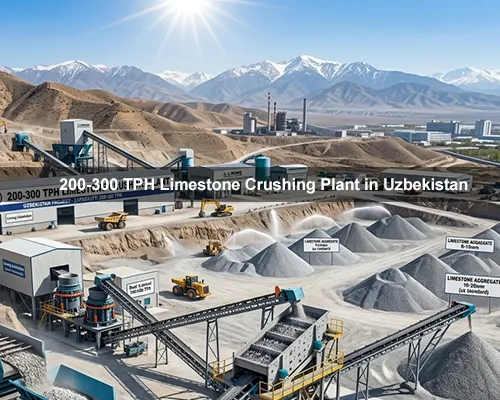 200-300 TPH Limestone Crushing Plant in Uzbekistan